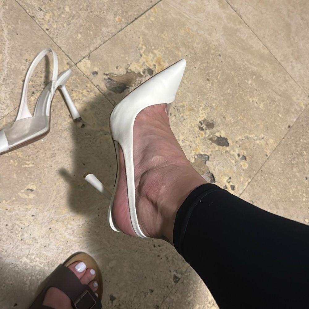 Zara white heels